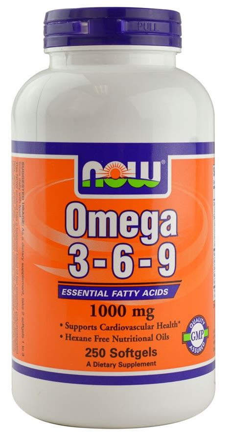 Now Foods Omega 3 6 9 1000 Mg 250 Softgels Vitacost