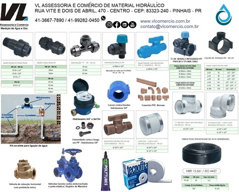 Peças pead pvc kit cavalete mangueira pead hidrômetro VL