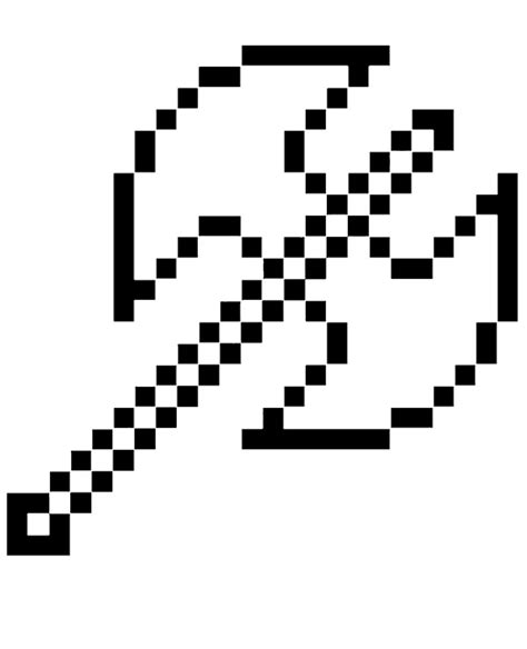 Minecraft weapon double axe coloring page