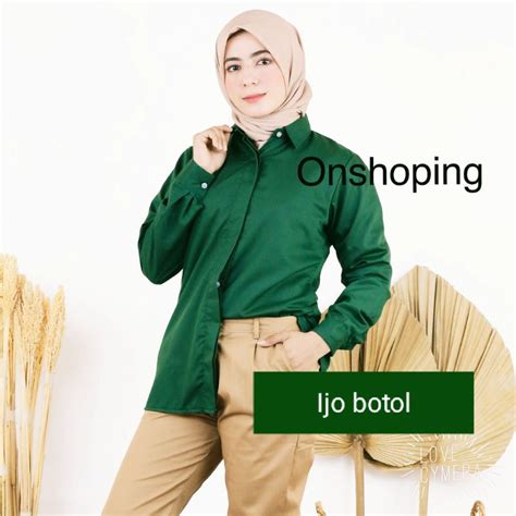 Jual Kemeja Toyobo Putih Kemeja Kerja Wanita Lengan Panjang Kancing