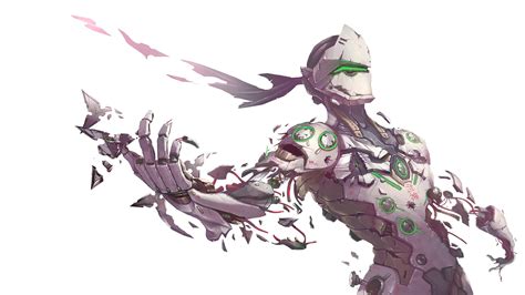 Male Fictional Character Overwatch Genji Overwatch Cyborg Simple