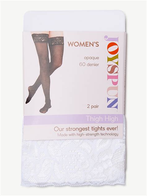 Find Your Perfect Joyspun Womens Opaque Lace Top Thigh Highs 2 Pack