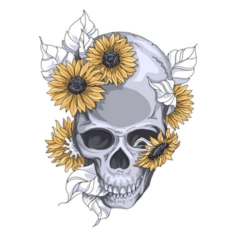 Sunflower With Skulls Svg Cricut