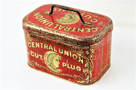 Antique Tobacco Tin Central Union Tobacco Tobacco Tin Tobacciana