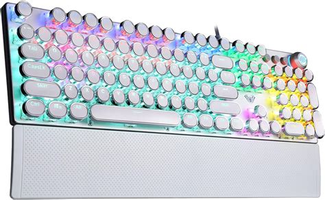 Aula F Typewriter Style Mechanical Gaming Keyboard Rainbow Led