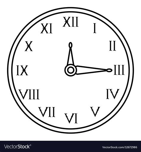 Wall Clock Icon Outline Style Royalty Free Vector Image