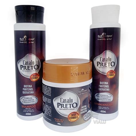 Kit Shampoo Condicionador Mascara Cavalo Preto Bell Corpus