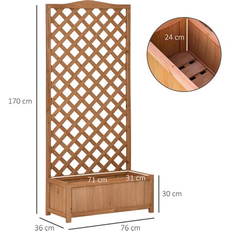 Outsunny Wooden Trellis Flower Bed Wilko