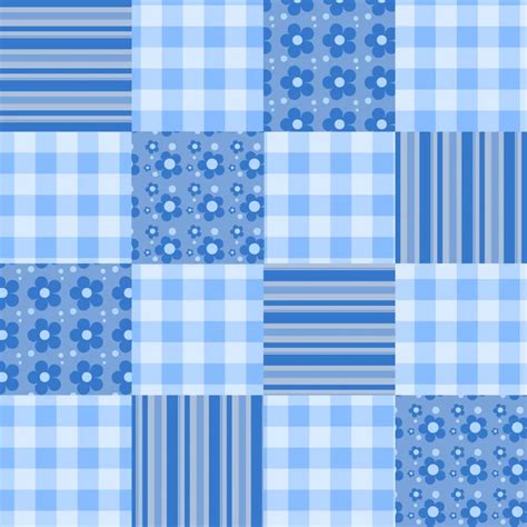 Seamless patchwork pattern blue. — Stock Vector © Amalga #8937911