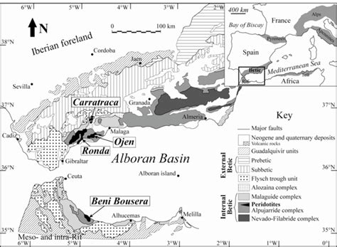 Geological Map Of The Alboran Region In The Western Mediterranean That