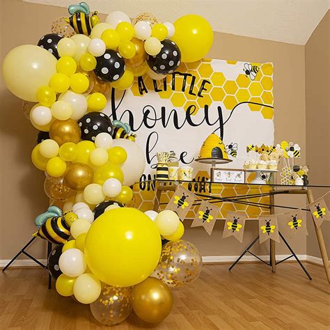 Geekeo Bee Balloon Garland Arch Kit Bee Gender Reveal Party Supplies