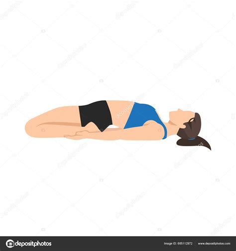 Femme Faisant Yoga Couché Dans L exercice Héros Couché Supta Virasana