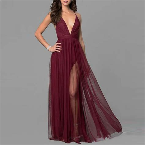 Buy Sexy Backless Chiffon Floor Length Maxi Dress Maroon Fashion