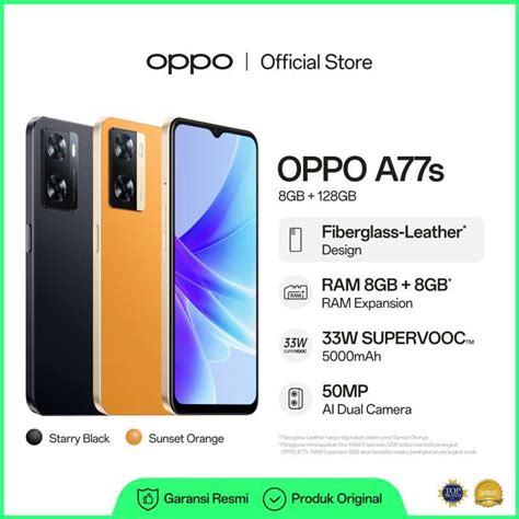 Promo Oppo Smartphone A77s 8gb 128gb Garansi Resmi Diskon 20 Di