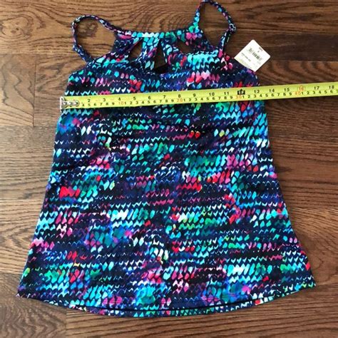 St Johns Bay Swim St Johns Bay High Neck W Cut Out Tankini Top