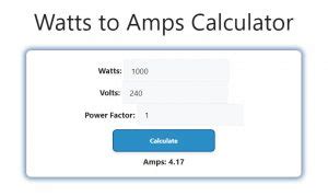 Calculadora De Vatios A Amperios Calculadora Inteligente