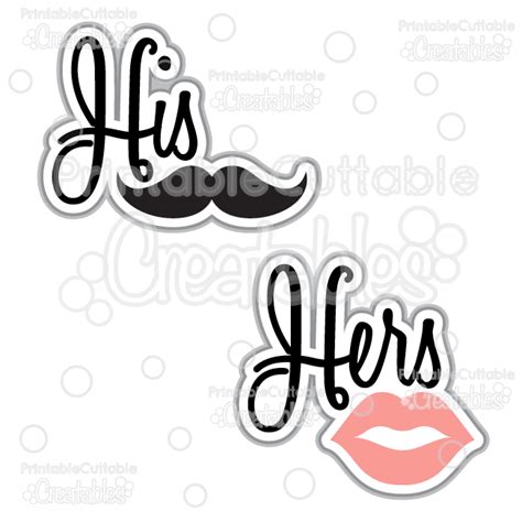 His & Hers Scrapbook Title Free SVG Cut File for Silhouette Cameo, Cricut