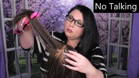 ASMR Hair Salon Roleplay NO TALKING Hair Wash Wet Haircut Blow Dry