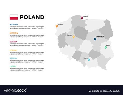 Poland Map Infographic Template Slide Royalty Free Vector