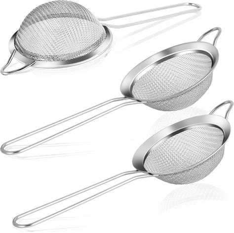 2pcs3pcs Fine Mesh Strainers Colanders And Sifters With Sturdy Handle