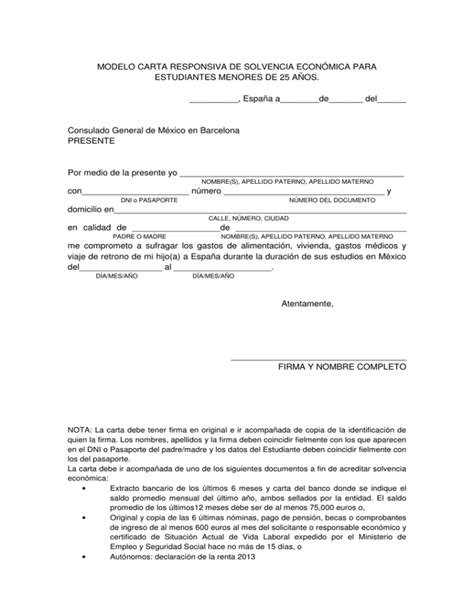 Introducir 48 Imagen Modelo De Carta De Responsabilidad Economica Para Visa Abzlocalmx