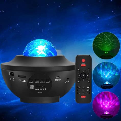 Headlamp Remote Control Rotating Bluetooth Music Bowl Lamp Crystal