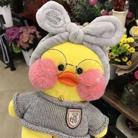 Brinquedo de pelúcia Lalafanfan Kawaii Duck 30 cm cor amarelo 7