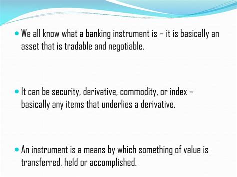 Ppt Various Types Of Bank Instruments Powerpoint Presentation Free