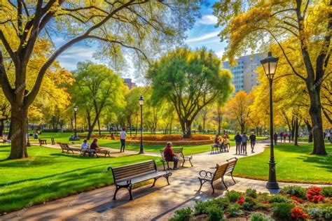 premium photo  park   park   park  people   lamp post