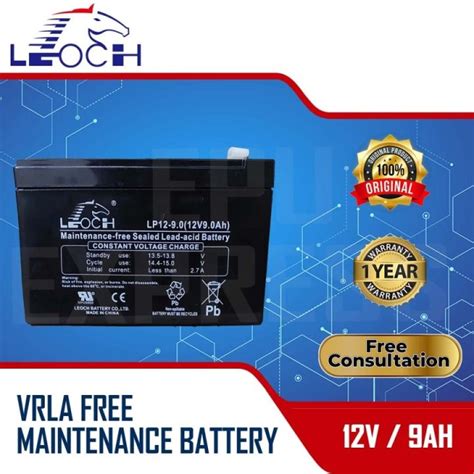 Aki UPS LEOCH 12V 9AH DJW129 Baterai UPS Aki Kering Batere Battery