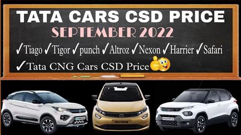 Csd Price List Tata Cars September 2022 Punch Csd Price Nexon Csd