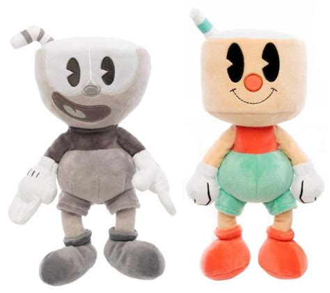 Cuphead 8 Plush Set Of 2 Cuppet And Blackwhite Cuphead