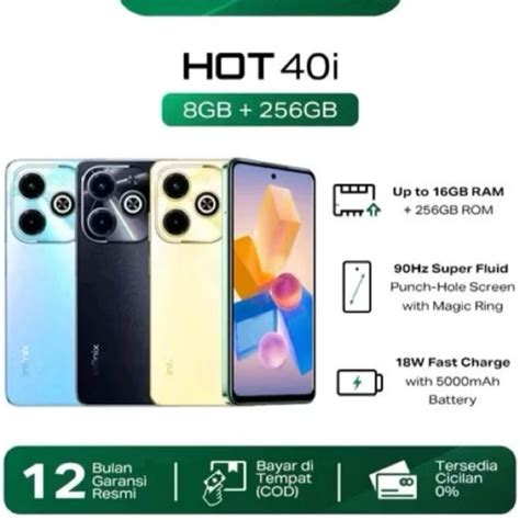 Jual INFINIX HOT 40i NFC 8 256gb GARANSI RESMI Shopee Indonesia