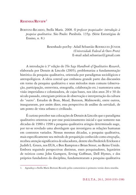 Pdf O Professor Pesquisador Introdu O Pesquisa Qualitativa