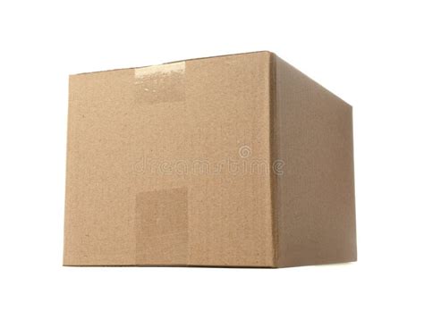 One Closed Cardboard Box On White Background Stock Image Image Of