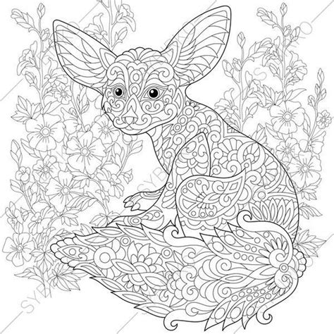 Cute Fennec Fox Coloring Pages