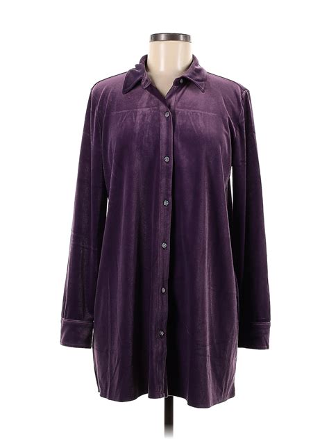 J Jill Solid Purple Long Sleeve Blouse Size M 67 Off Thredup