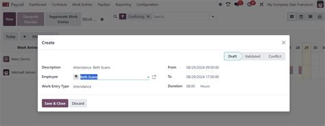 How To Configure Work Entries Conflicts With Odoo 17 Payroll