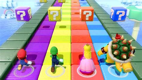 Super Mario Party Minigames Bowser Jr Vs Peach Vs Pom Pom Vs Rosalina