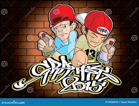 Hip Hop Graffiti Stock Vector - Image: 58580645