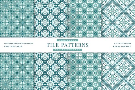 green tile seamless patterns collection 23233934 Vector Art at Vecteezy