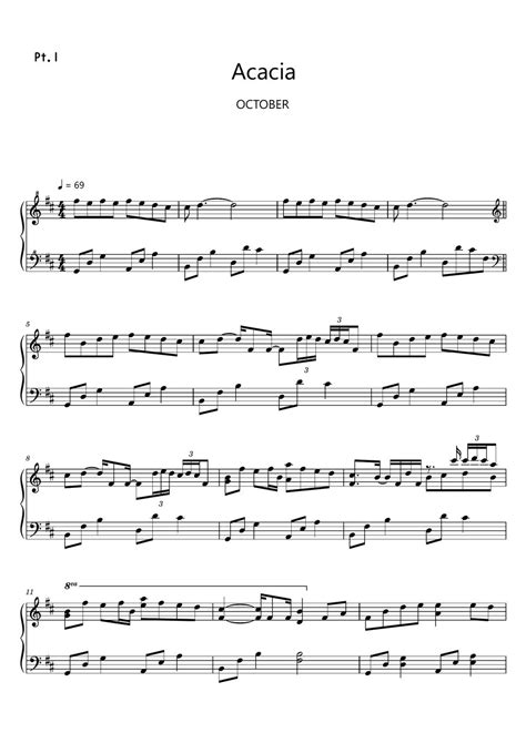 악토버 October Acacia Pt1 And Pt2 Sheet Music Midi 樂譜 By Sayu