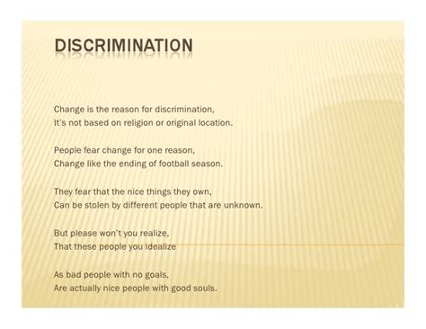 Discrimination Poems