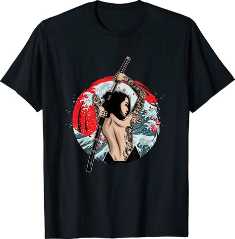 Japanese Girl Samurai Sinobi Fighter Ninja Martial Art Kendo T Shirt