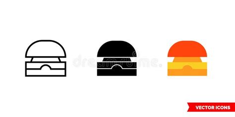 Buzzer Icon Of 3 Types Color Black And White Outline Isolated Vector