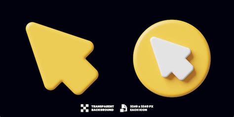 Premium PSD Cursor Arrow Pointer Icon 3d