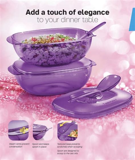 Tupperware Purple Royale Crystalline Rice Server 2 2 5L Furniture