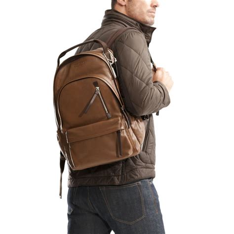 Coach Thompson Leather Backpack In Brown For Men Lyst