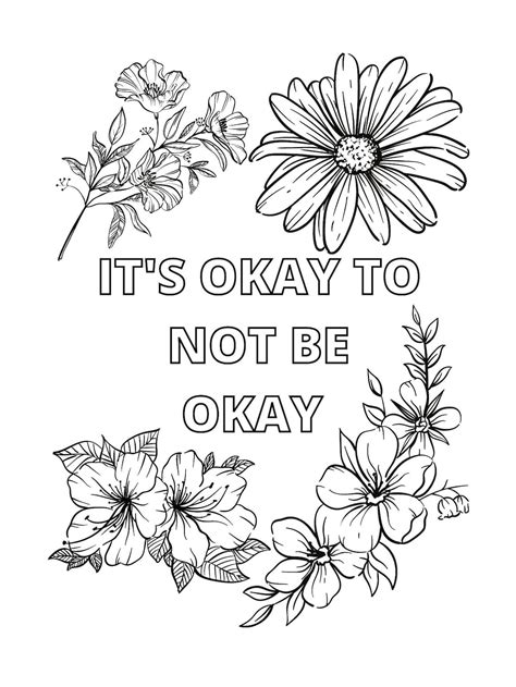 Mental Health Coloring Page Etsy