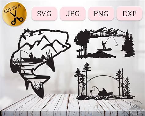 Bass Fishing Svg Bundle Largemouth Bass Fishing Scenes Boat Etsy Canada